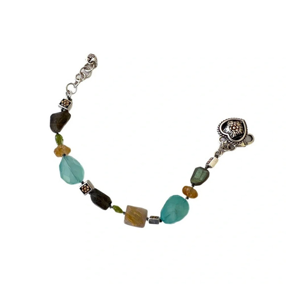 Brighton Silver & Green Chalcedony american Hero Bracelet - Picture 5 of 6